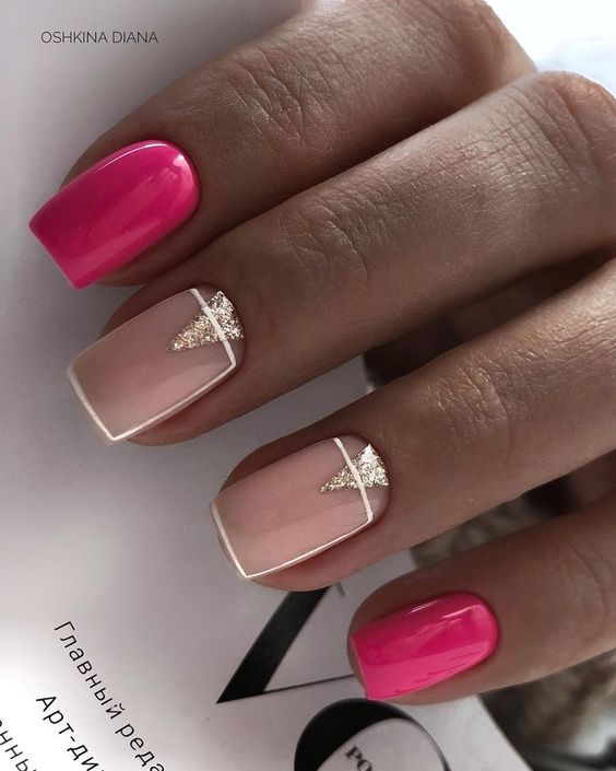 Eleganckie różowe paznokcie