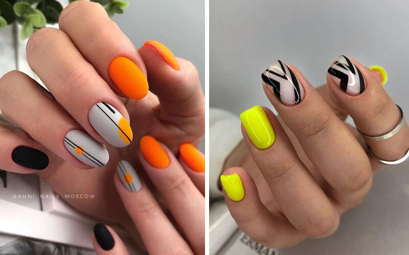 Pomysły na neonowy manicure - 17 inspiracji na neonowe hybrydy